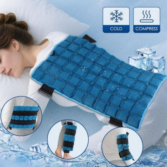 Hot and cold therapy back wrap in blue
