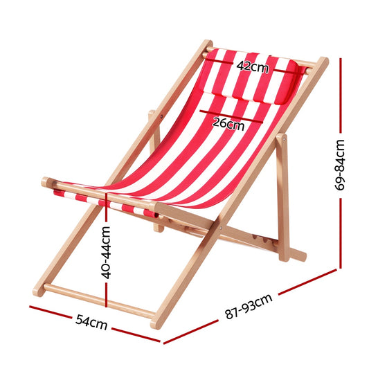 Outdoor Furniture Sun Lounge Wooden Beach Chairs Deck Chair Folding Patio