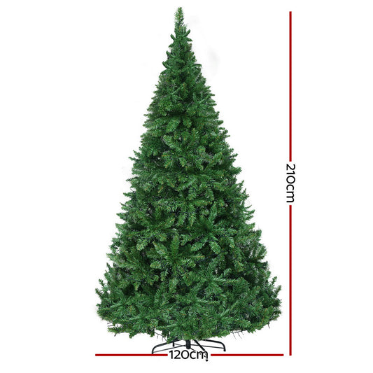 7ft warm white pre-lit fir tree glowing