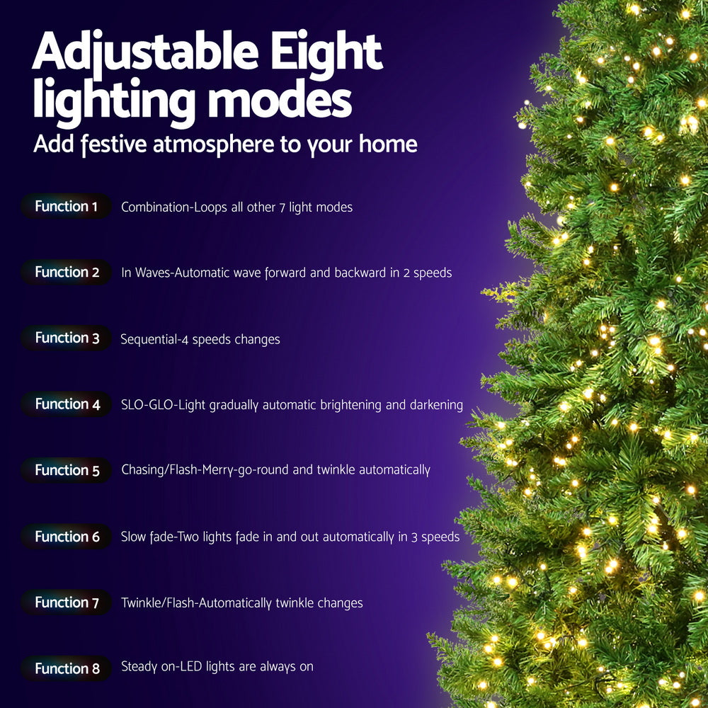 Warm white glow of the pre-lit tree