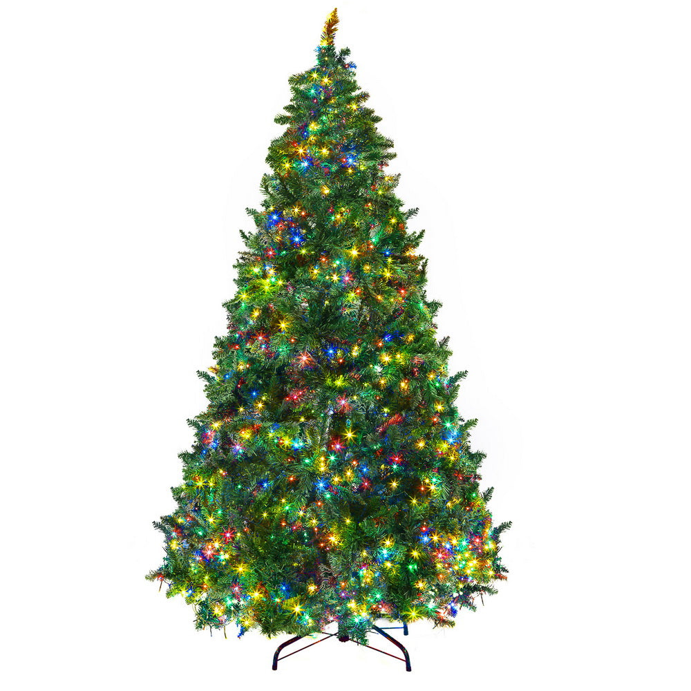 2.1m pre-lit Christmas tree with multicolour LEDs