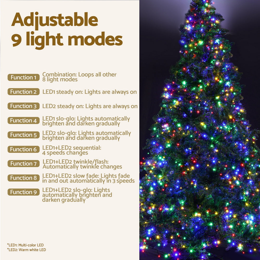 Multicolour LED lighting modes on the tree