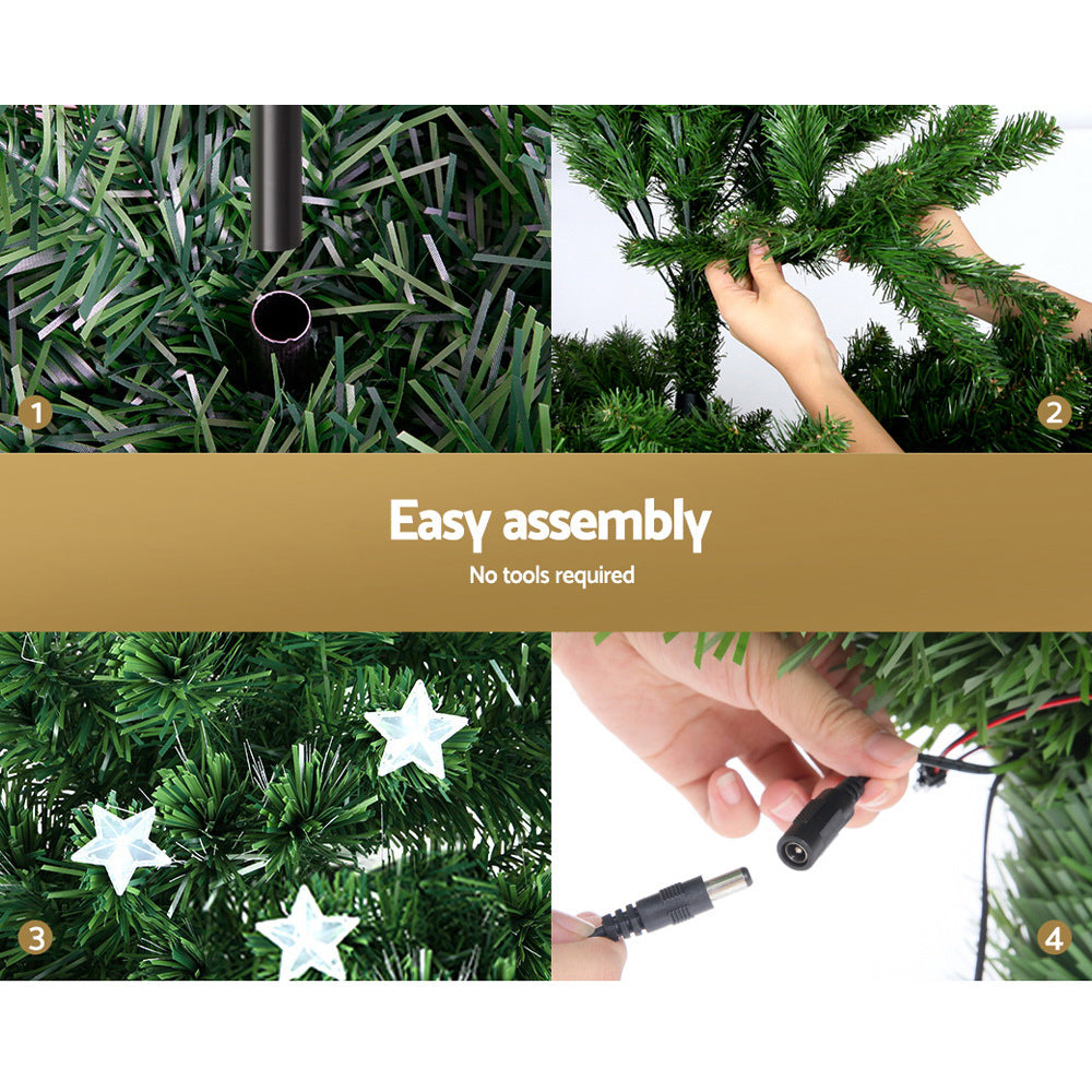 LED star topper on the Christmas tree