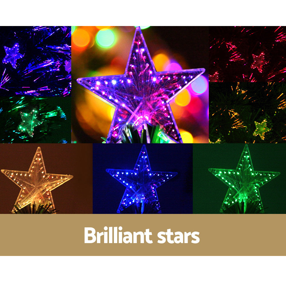 Small optic-fibre stars on the tree
