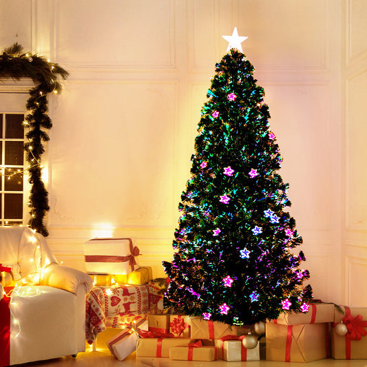 1.8m optic fibre Christmas tree with colour-changing lights