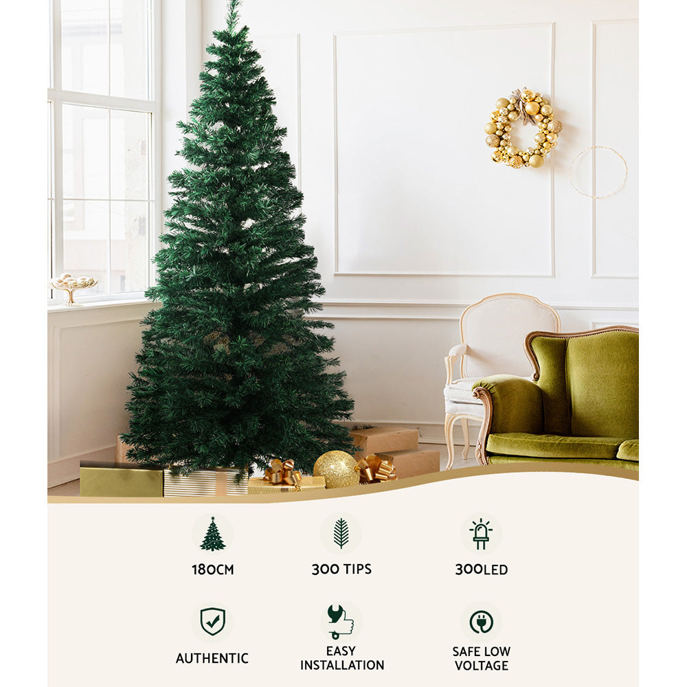 Colour-changing optic-fibre tips on the tree
