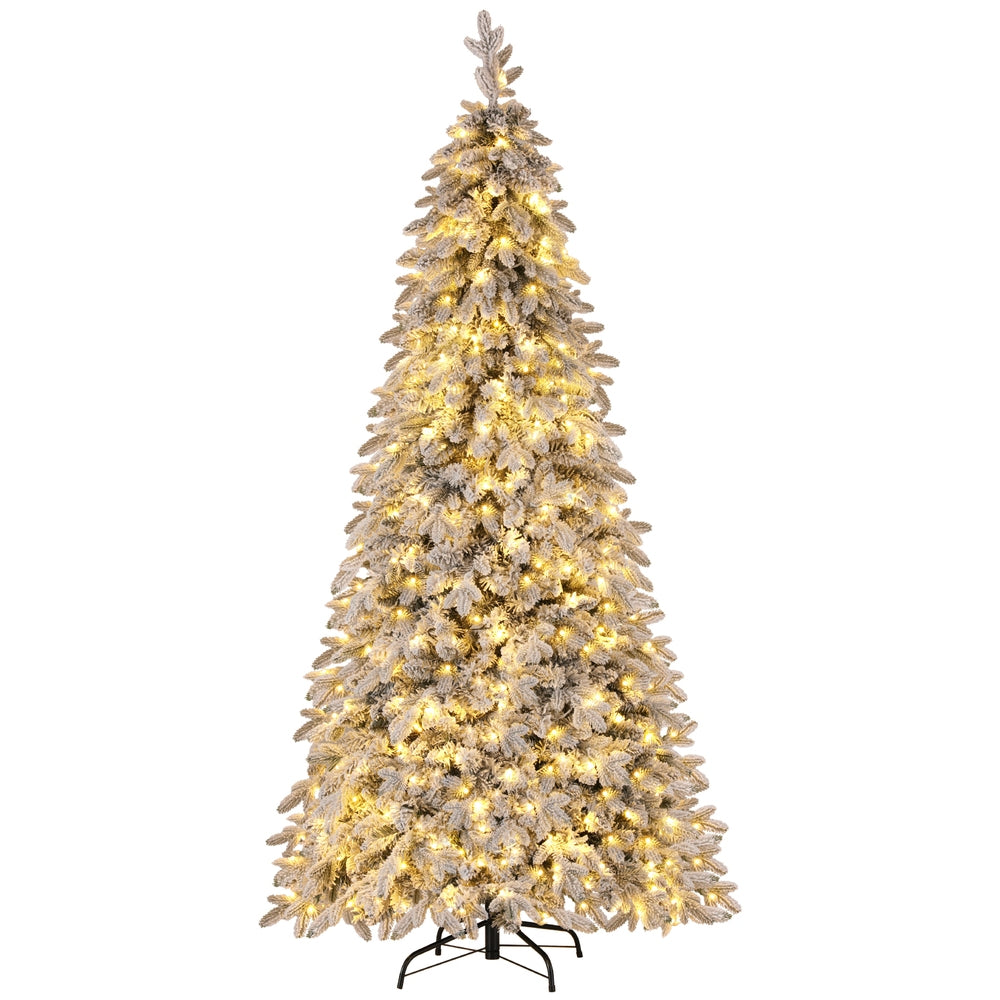 2.1m snow flocked pencil Christmas tree