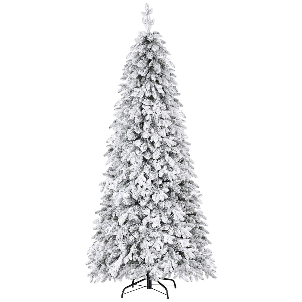 Snowy flocked branches of the pencil tree