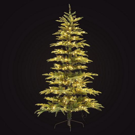 7ft warm white pre-lit tree glowing