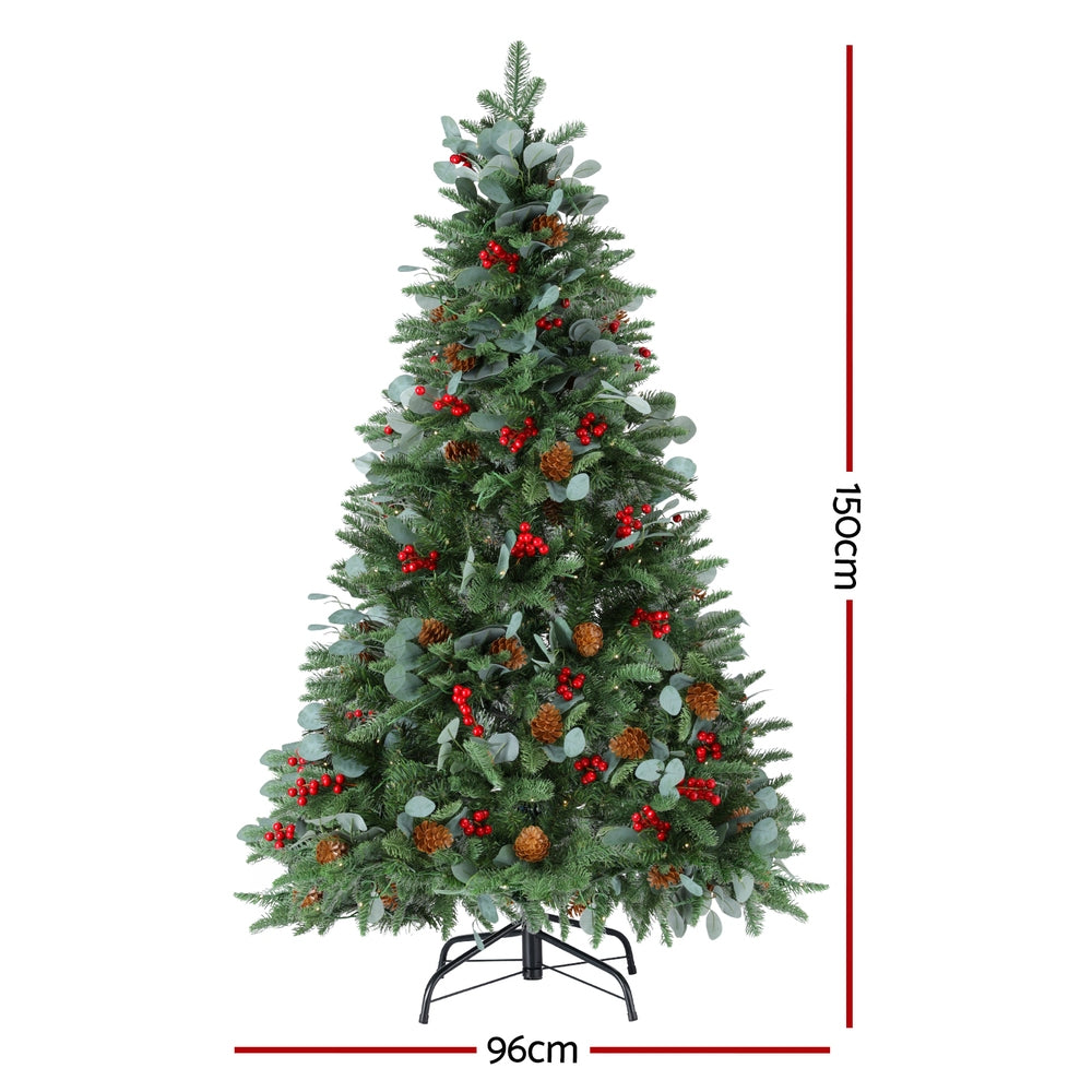5ft warm white LED tree with red berries