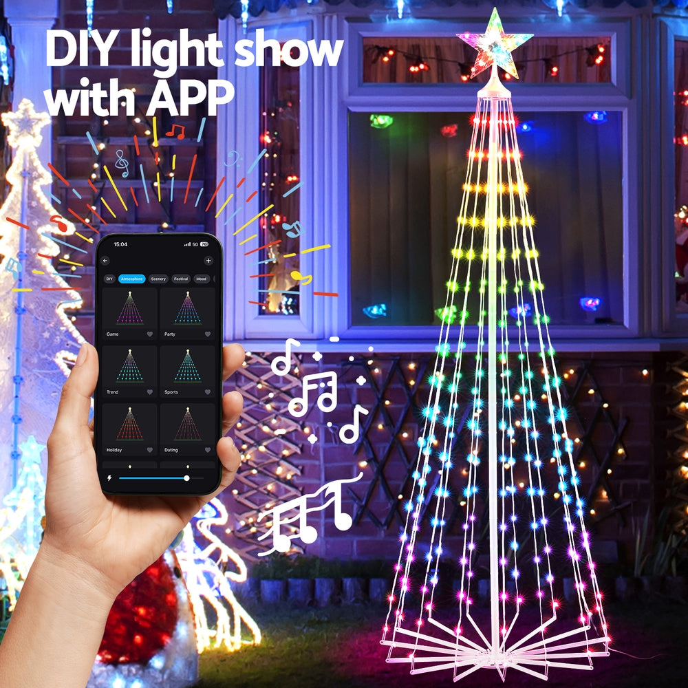 RGB LED Christmas tree in different colours