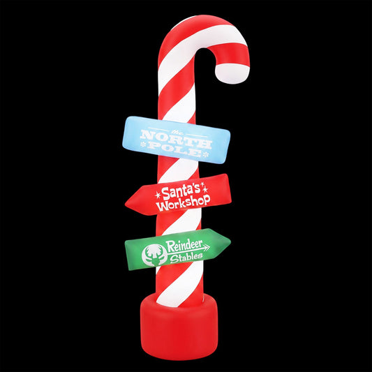 2.4m Christmas Inflatable Candy Cane Guide Pole, LED Illuminated