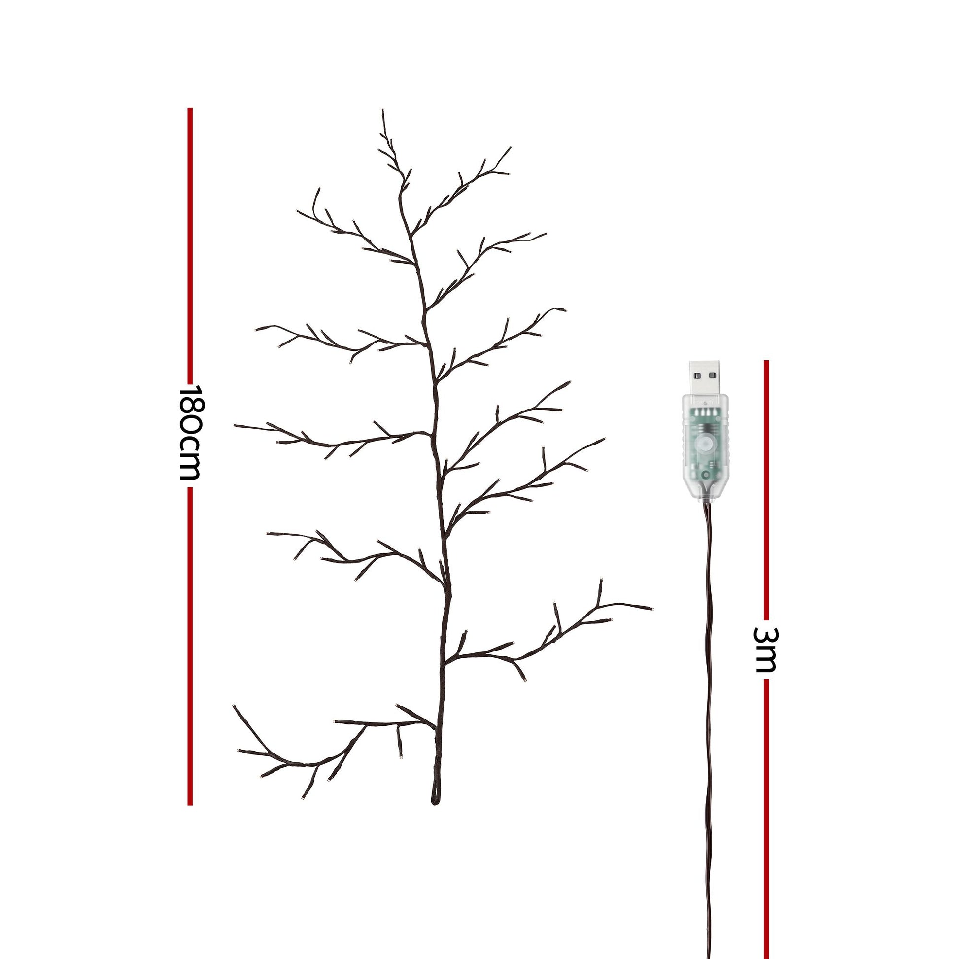 Willow vine LED lights dimensions