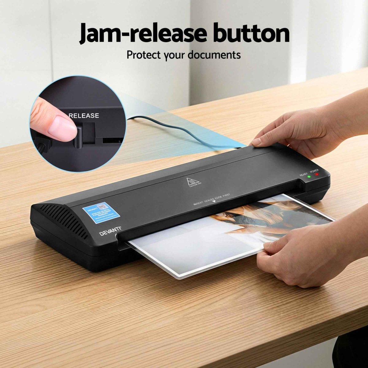 A3 Laminator Machine, Hot & Cold Thermal Fast Lamination Anti - Jam Laminator for Office School Home Document Photo Card Handmade A3 A4 A5 A6, Black - Direct On Sale