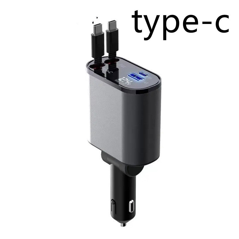 Dual-cable retractable car charger overview