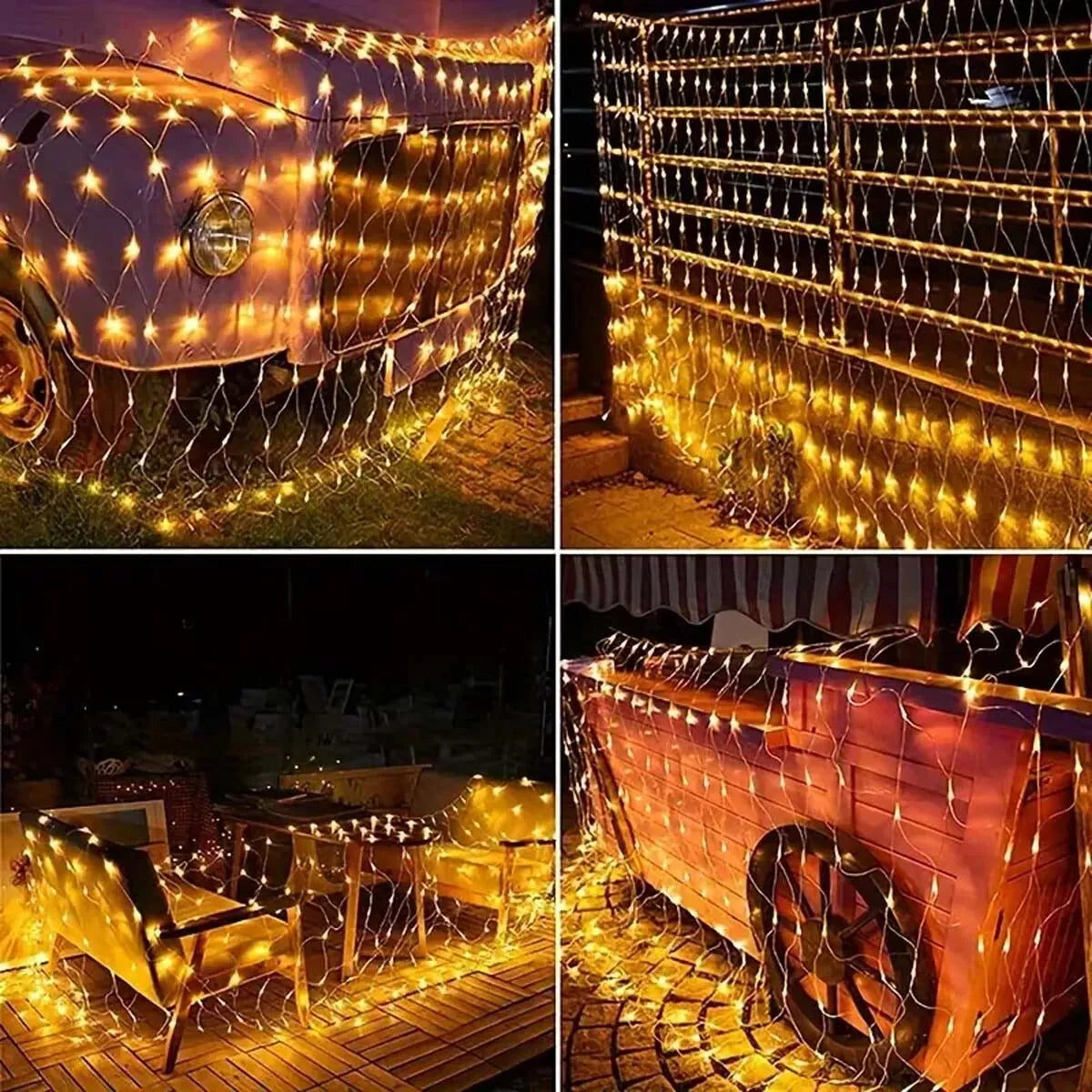 Warm white mesh lights detail