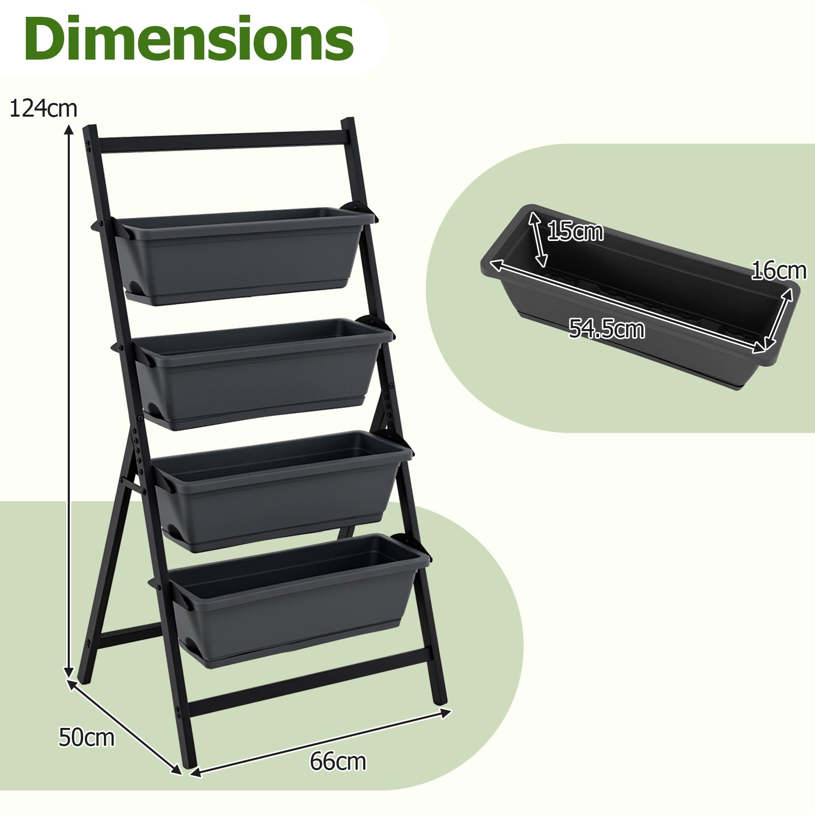 Detachable trough of the plant stand