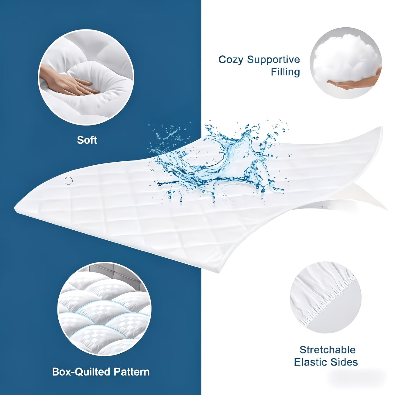 Soft cushioned mattress topper layer detail