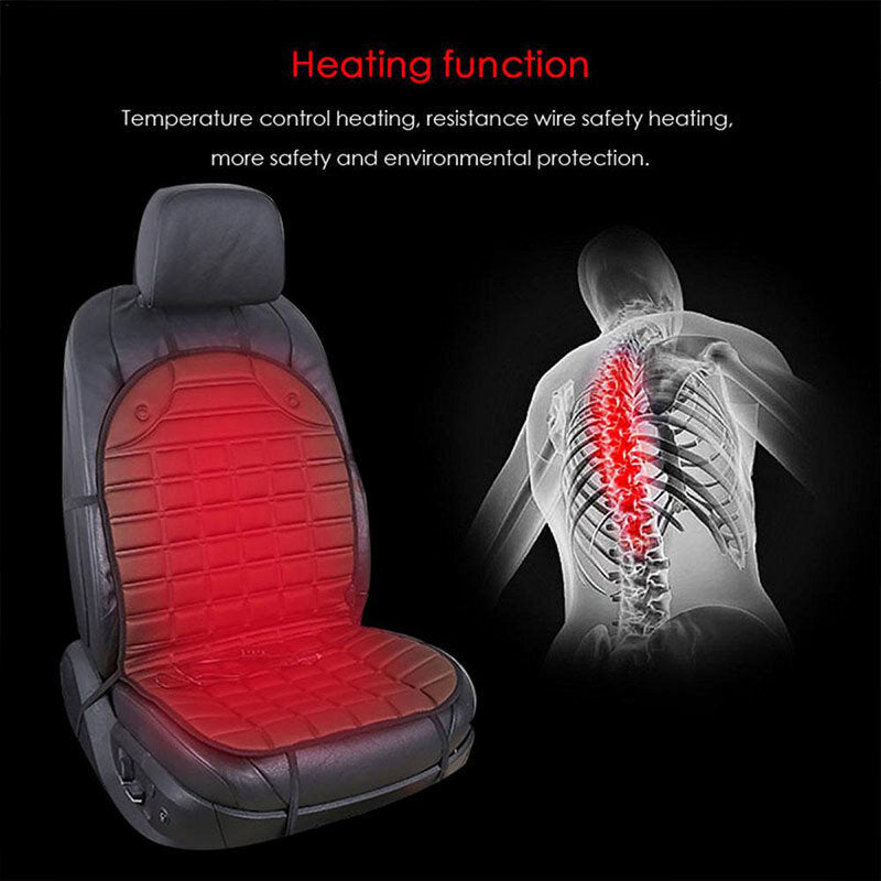 Heated car seat cover with 120cm power cable for easy socket reach