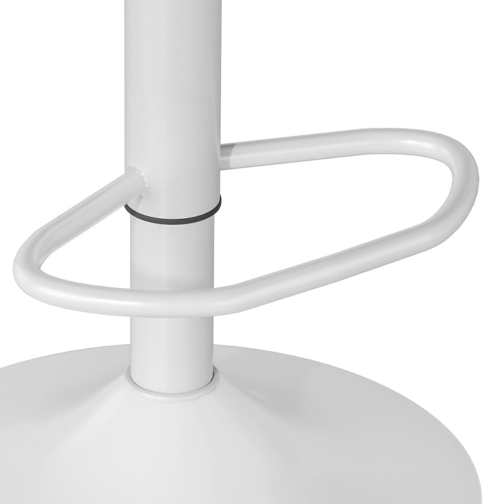 Bar Stools Kitchen Swivel Gas Lift Stool Leather Dining Chairs White x2 - Direct On Sale