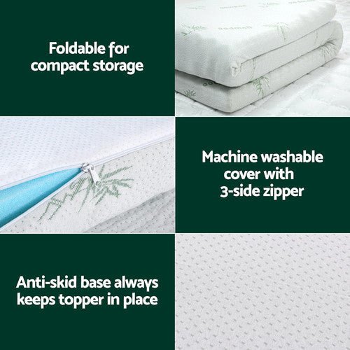 Bedding Memory Foam Mattress Topper Ventilated Cool Gel 5cm - Direct On Sale