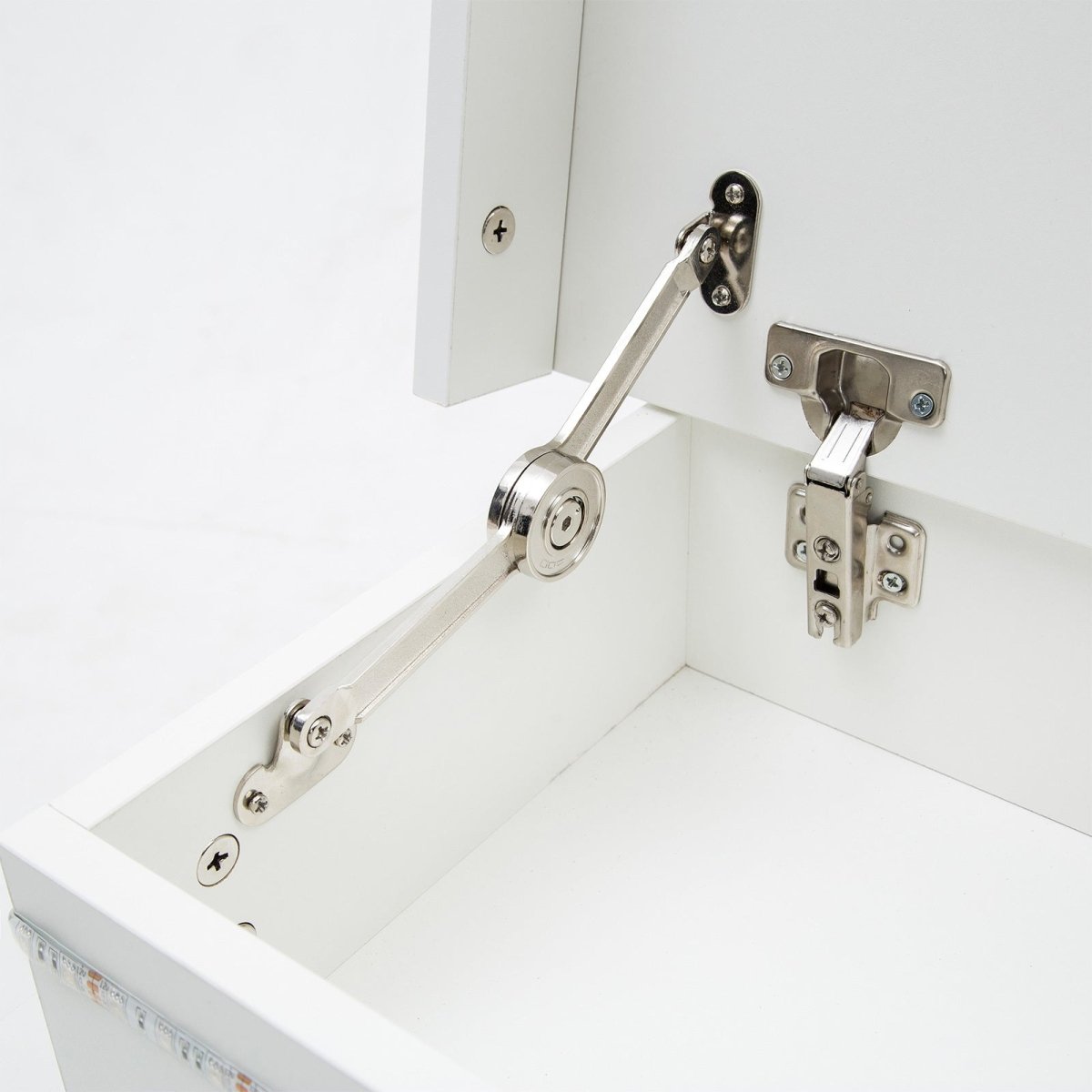 Bedside Table 2 Drawers RGB LED Bedroom Cabinet Nightstand Gloss WHITE - Direct On Sale