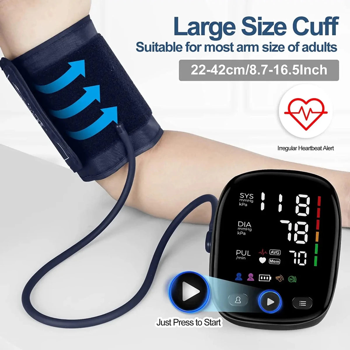 Blood Pressure Monitor Upper Arm Automatic BP with LED Display - Direct On Sale
