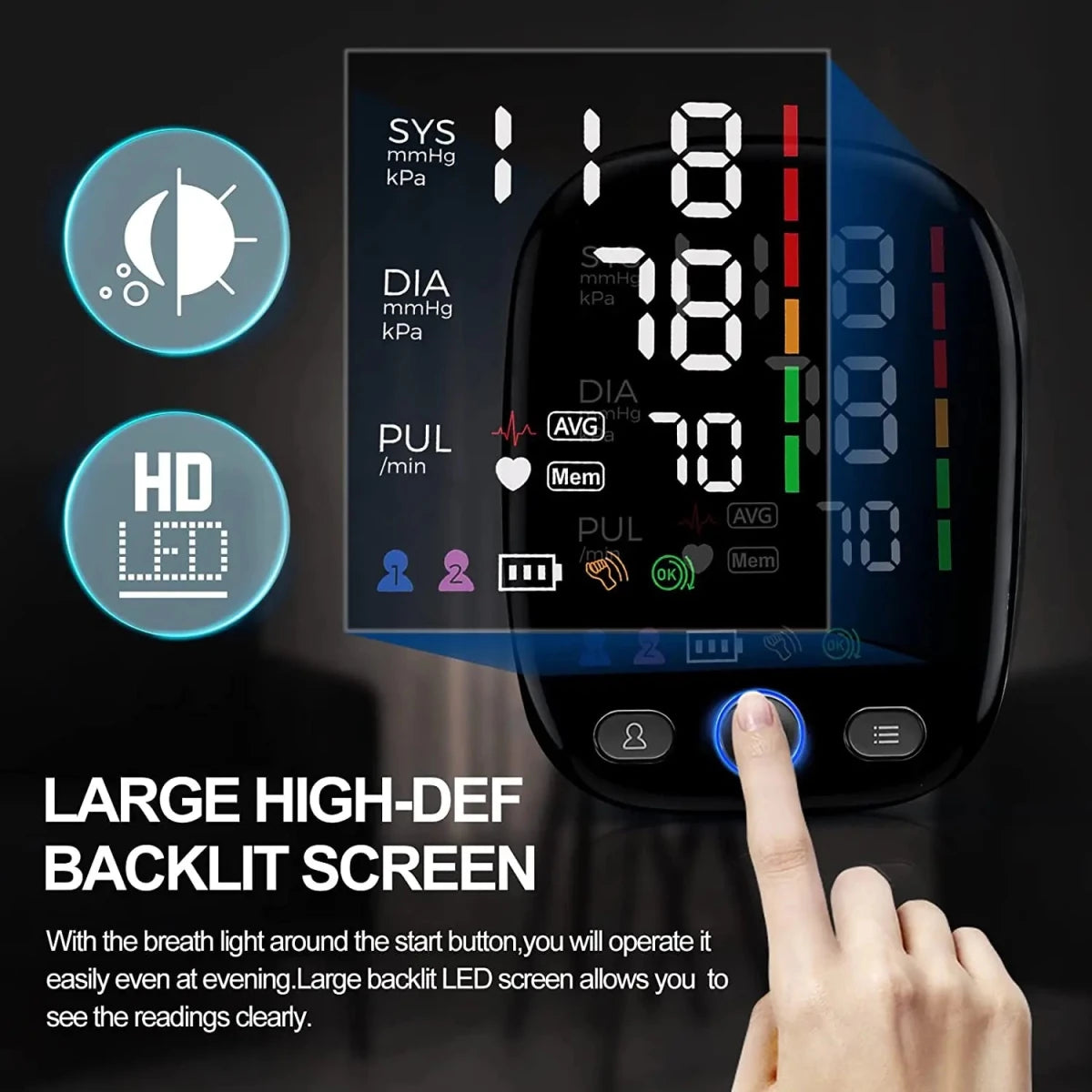 Blood Pressure Monitor Upper Arm Automatic BP with LED Display - Direct On Sale