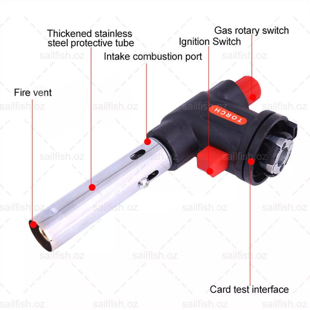 Butane Gas Torch Blow Lighter Flame Gun Burner Torch Welding BBQ Kitchen Baking - Direct On Sale