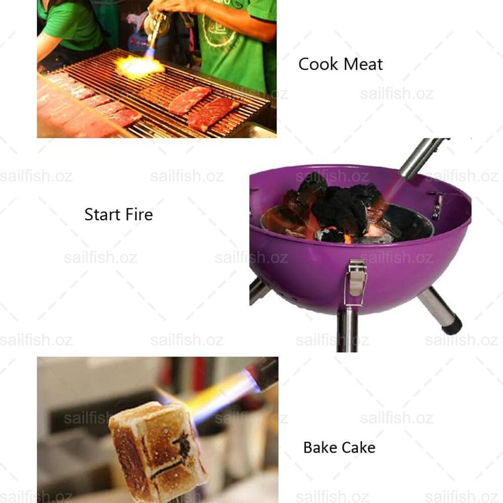 Butane Gas Torch Blow Lighter Flame Gun Burner Torch Welding BBQ Kitchen Baking - Direct On Sale