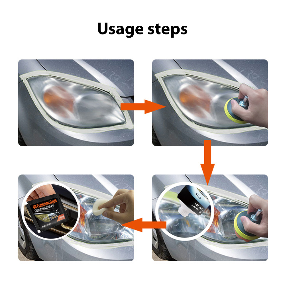 Heavy Duty Headlight Restoration Kit Car Lens Lamp Cleaning Sanding Re