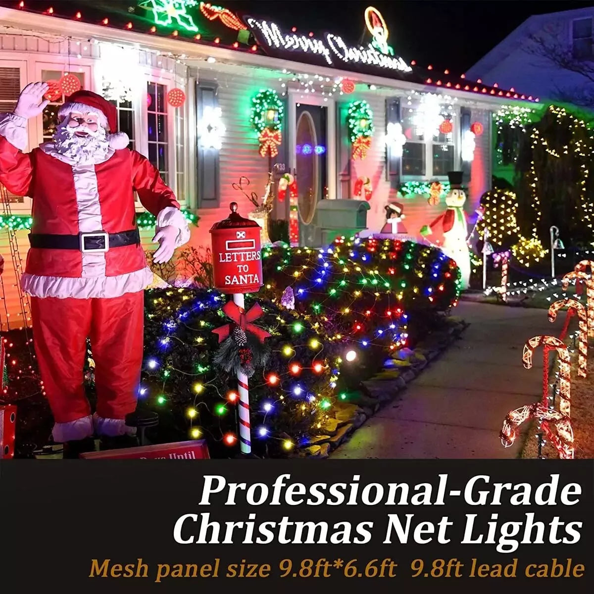 Solar LED net lights outdoor display