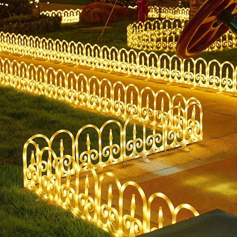 Solar fence lights used for festive decoration