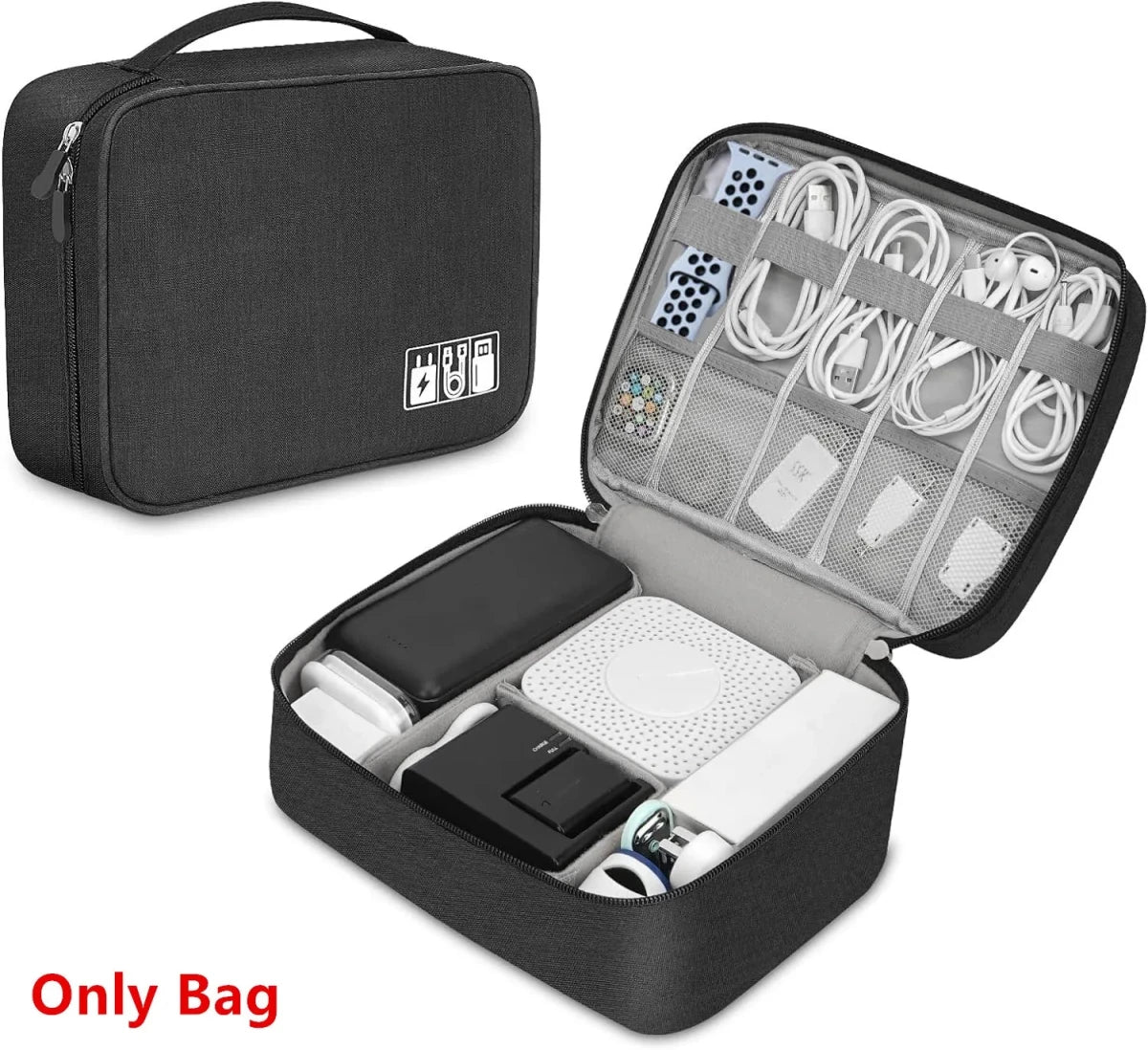 Cable Storage Bag Waterproof Digital Electronic Organiser Portable USB Data Line Charger Plug Storage Bag Travel Cable Organizer - Direct On Sale