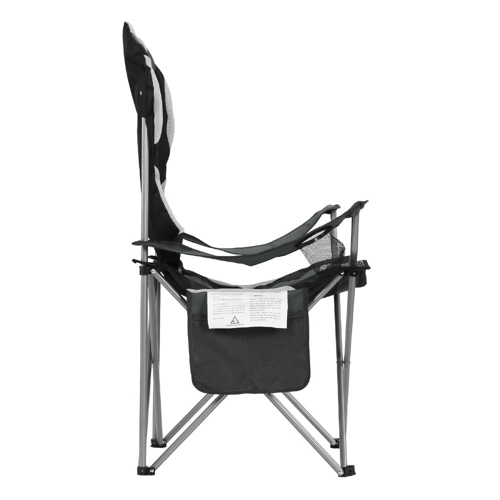Camping Folding Chair Portable Outdoor Hiking Fishing Picnic Grey 2pcs - Direct On Sale