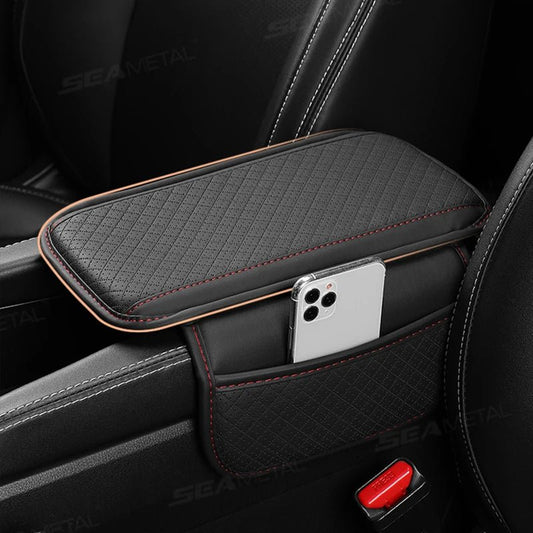 Car Armrest Pad with Storage – Pana Leather Cushion for Comfort & Console Protection - Direct On Sale