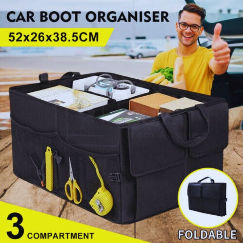 Car Boot Organiser Partition Collapsible Storage Box Trunk Bag Tool Multipurpose - Direct On Sale