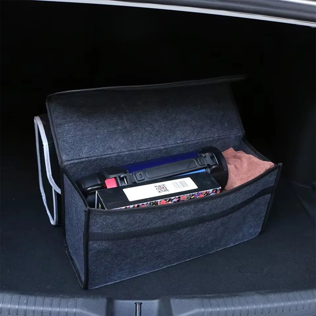 Car Trunk Storage Organiser – Dark Gray, Thickened & Foldable - Direct On Sale