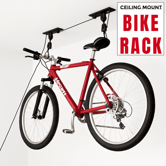 Ceiling Mount Bike Rack Pulley System - 40kg Capacity Ceiling Bike Storage Rack - Direct On Sale