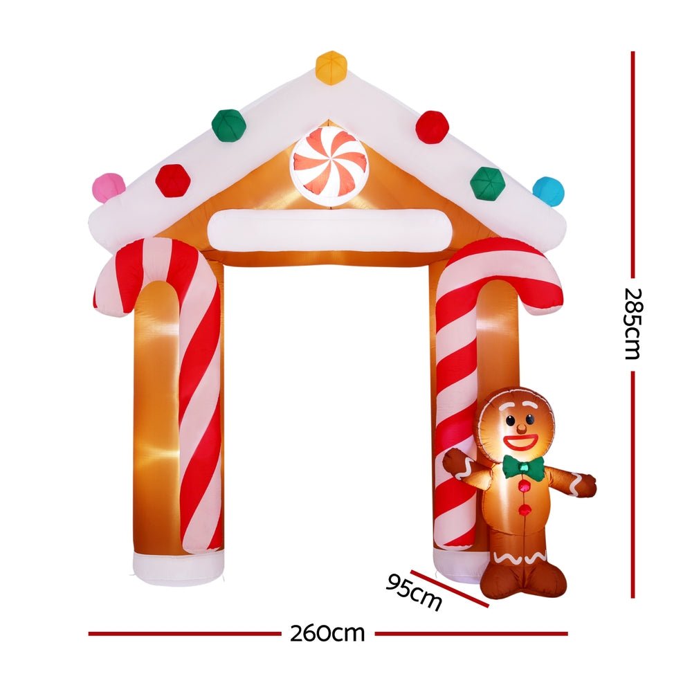 Christmas Inflatable Archwary Ginger 2.8M Illuminated Decorations - Direct On Sale