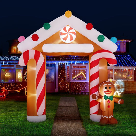 Christmas Inflatable Archwary Ginger 2.8M Illuminated Decorations - Direct On Sale