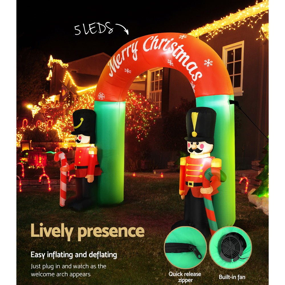 Christmas Inflatable Archwary Nutcracker 3M Illuminated Decorations - Direct On Sale
