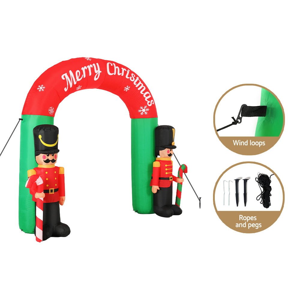 Christmas Inflatable Archwary Nutcracker 3M Illuminated Decorations - Direct On Sale