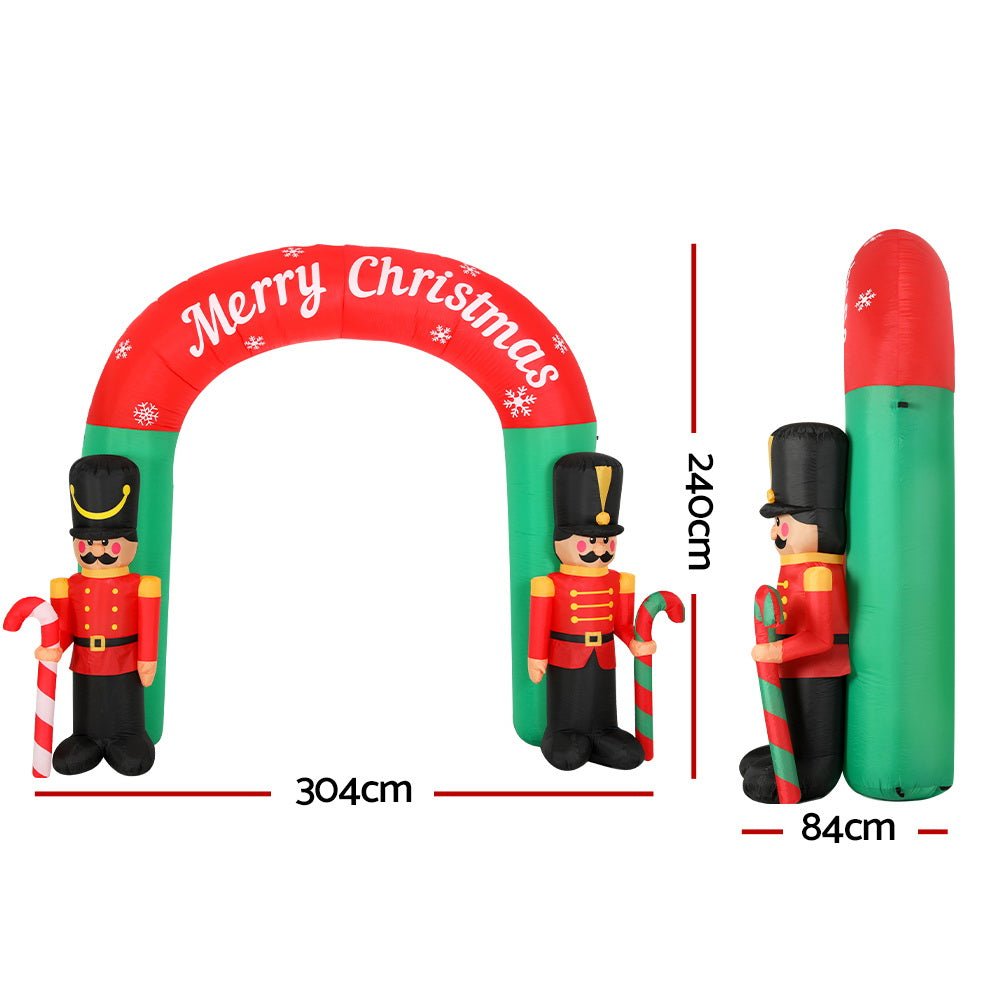 Christmas Inflatable Archwary Nutcracker 3M Illuminated Decorations - Direct On Sale