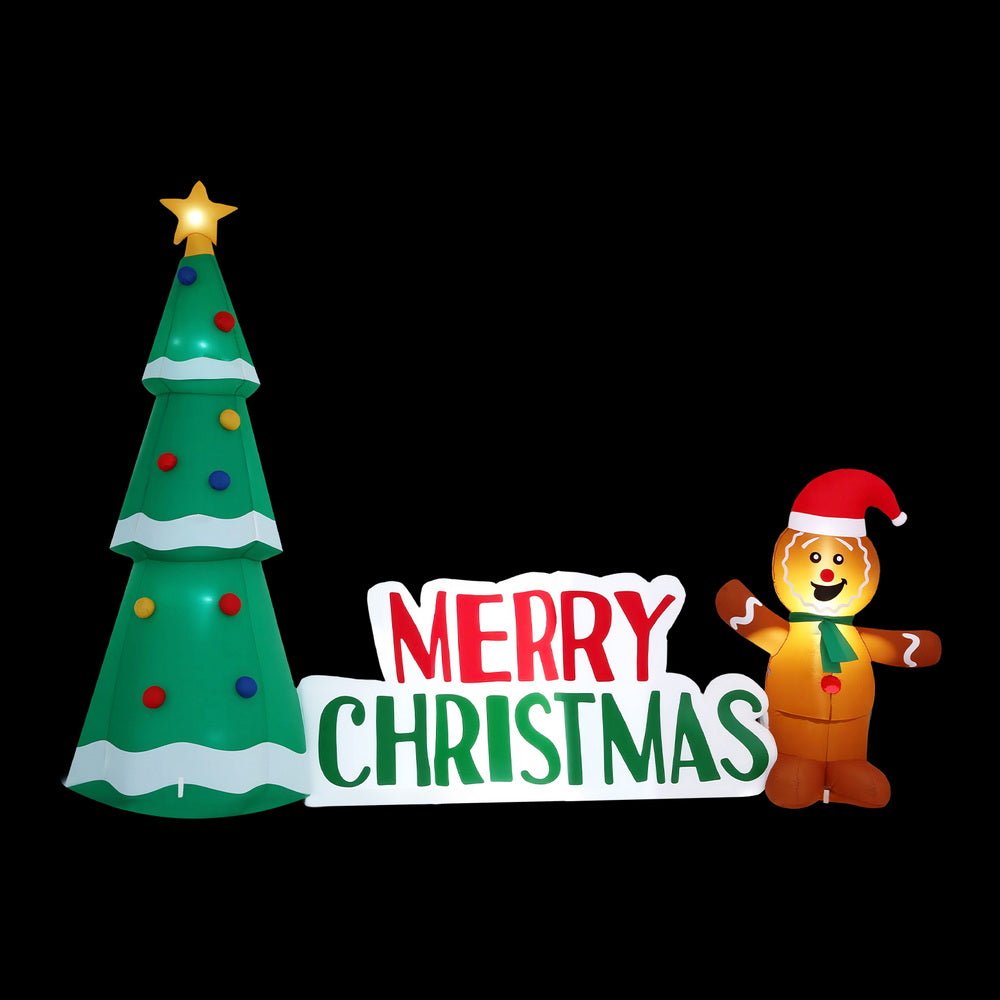 Christmas Inflatable Gingerbread Man 1.5M Height LED Decorations Illuminated - Direct On Sale