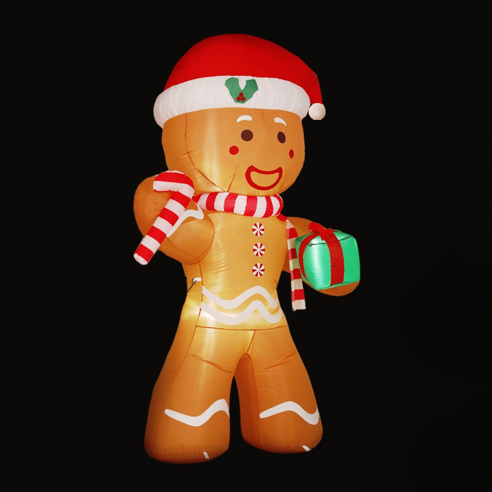 Christmas Inflatable Gingerbread Man 2.4M Illuminated Decorations - Direct On Sale
