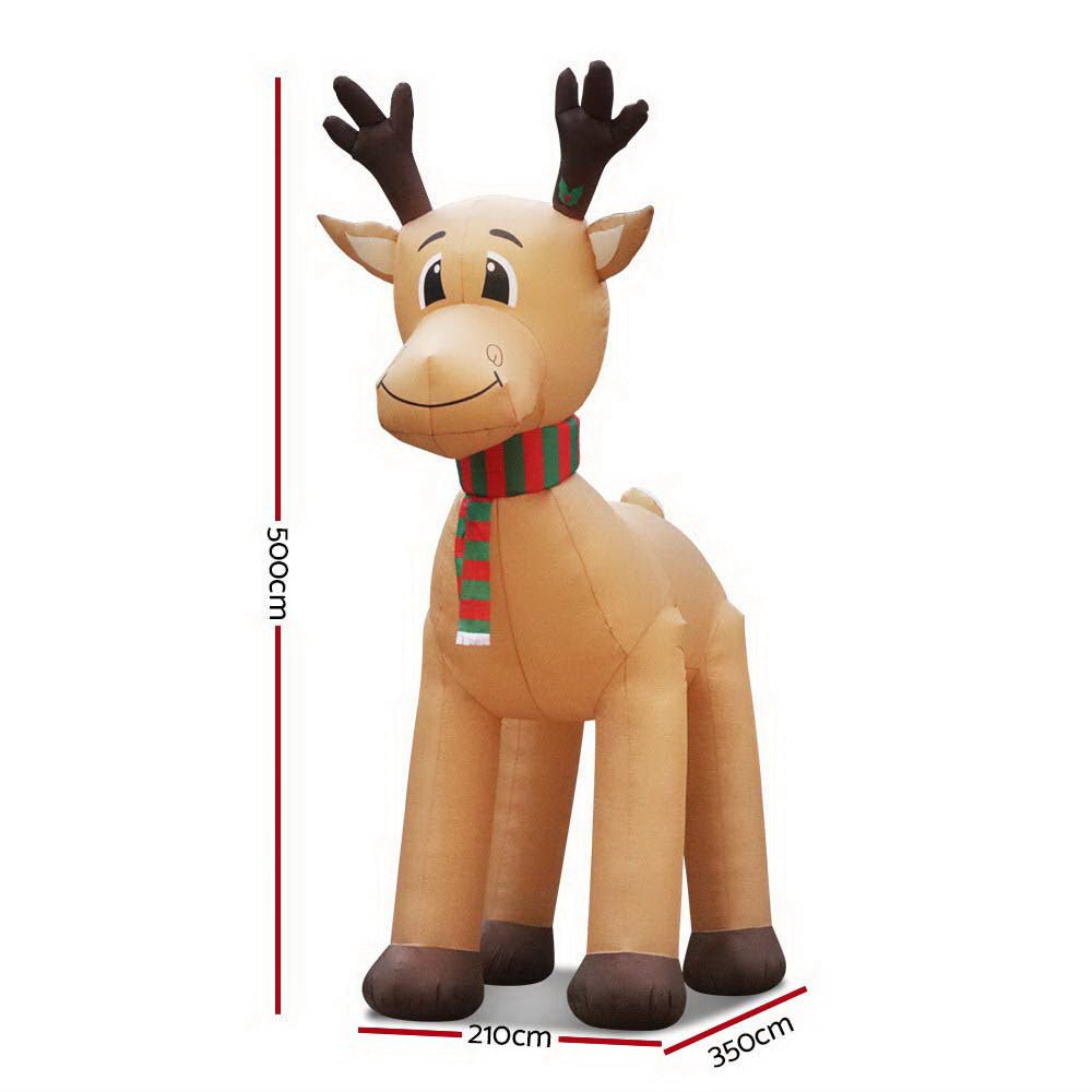 Christmas Inflatable Reindeer 5M Illuminated Decorations - Direct On Sale