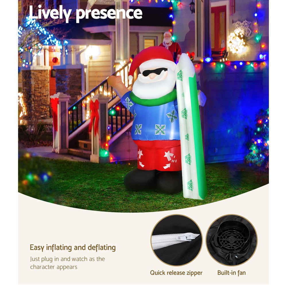 Christmas Inflatable Santa 1.6M Illuminated Decorations - Direct On Sale