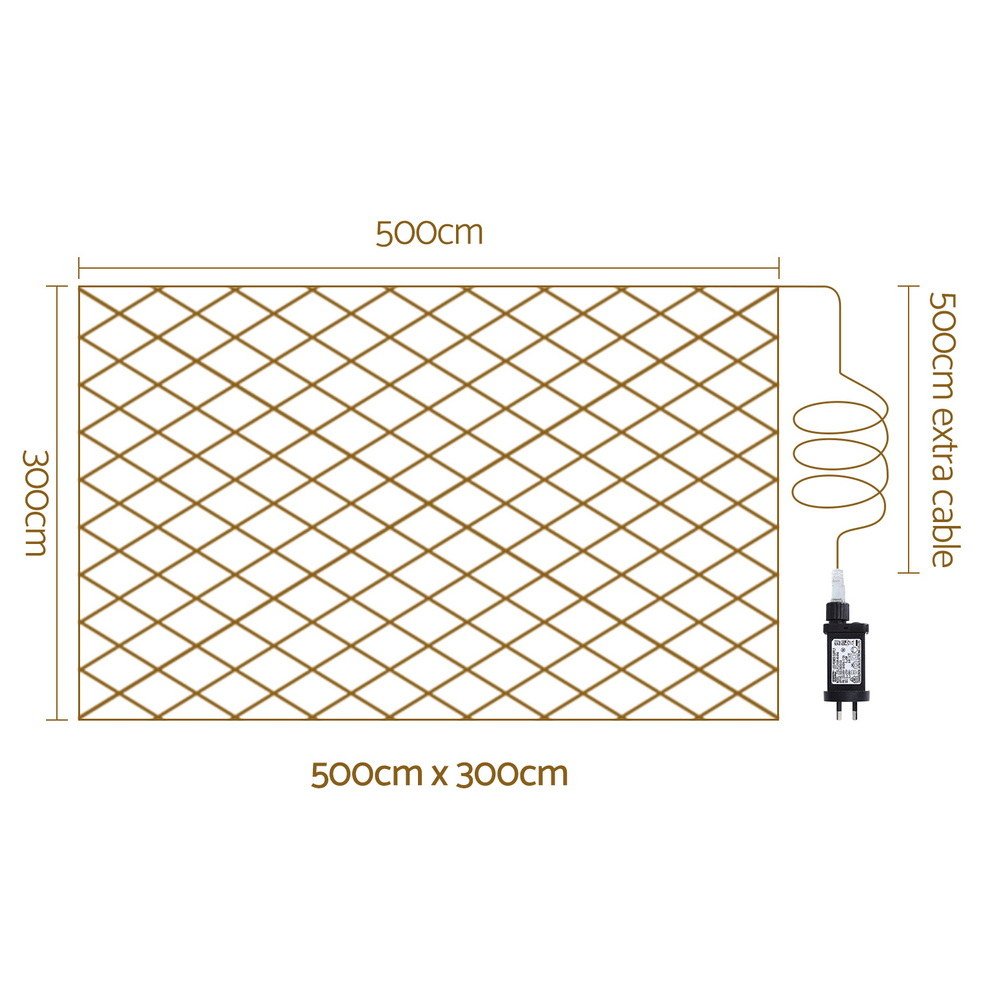 Christmas Lights 5Mx3M Net String Light 600 LED Colourful Beads - Direct On Sale