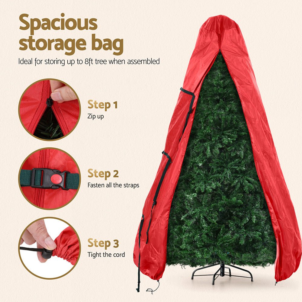 Carry handles on the Christmas tree bag